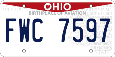 OH license plate FWC7597