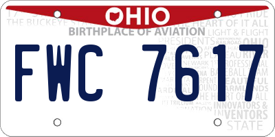 OH license plate FWC7617
