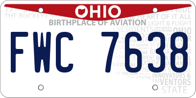 OH license plate FWC7638
