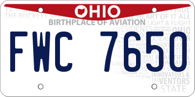 OH license plate FWC7650