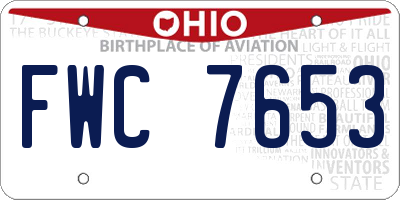 OH license plate FWC7653