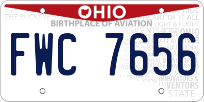 OH license plate FWC7656