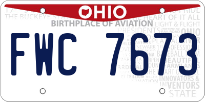 OH license plate FWC7673