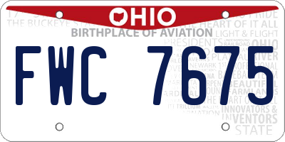 OH license plate FWC7675