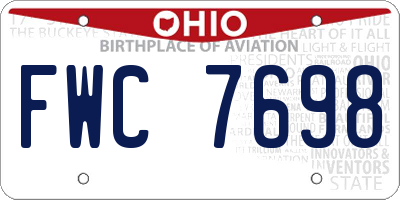 OH license plate FWC7698