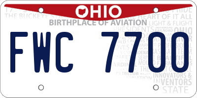 OH license plate FWC7700