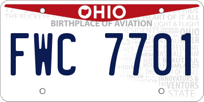 OH license plate FWC7701