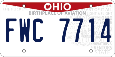 OH license plate FWC7714