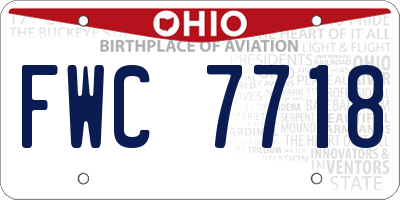 OH license plate FWC7718