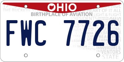 OH license plate FWC7726
