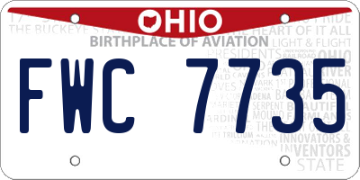 OH license plate FWC7735