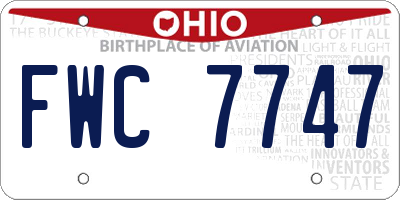 OH license plate FWC7747