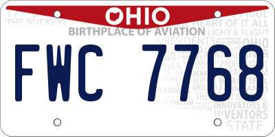 OH license plate FWC7768
