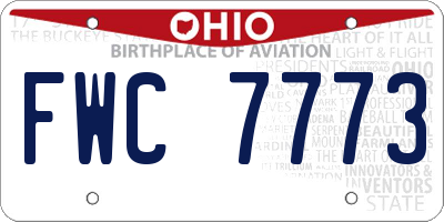 OH license plate FWC7773