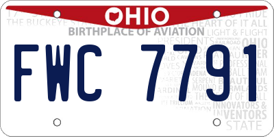 OH license plate FWC7791
