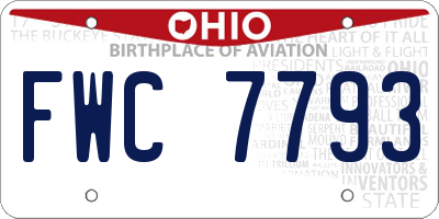 OH license plate FWC7793
