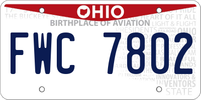 OH license plate FWC7802
