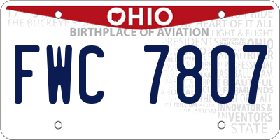 OH license plate FWC7807