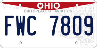 OH license plate FWC7809