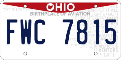 OH license plate FWC7815