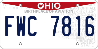 OH license plate FWC7816