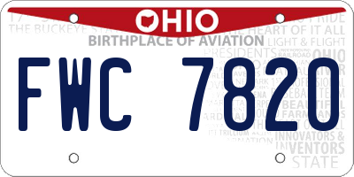 OH license plate FWC7820