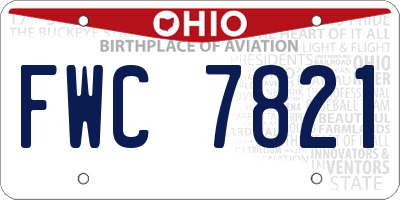 OH license plate FWC7821