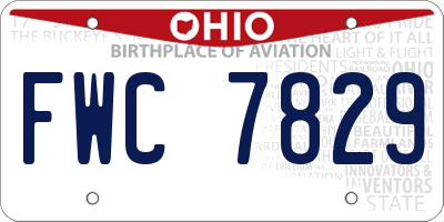 OH license plate FWC7829