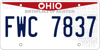 OH license plate FWC7837