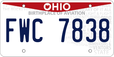 OH license plate FWC7838