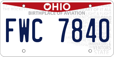 OH license plate FWC7840