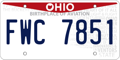 OH license plate FWC7851