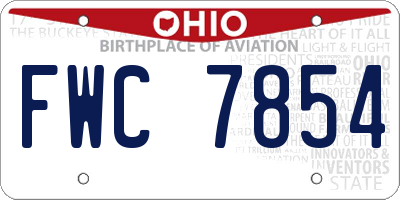 OH license plate FWC7854