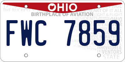 OH license plate FWC7859