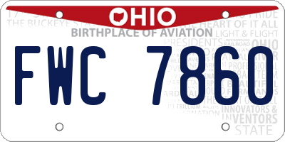 OH license plate FWC7860