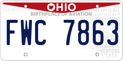 OH license plate FWC7863