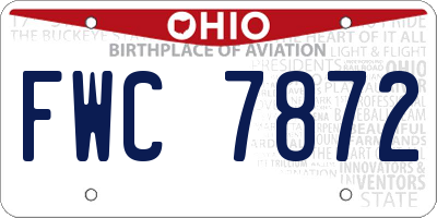 OH license plate FWC7872