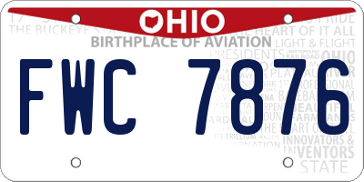 OH license plate FWC7876