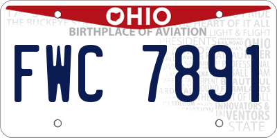 OH license plate FWC7891