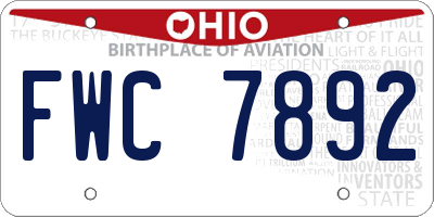 OH license plate FWC7892