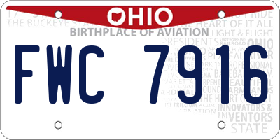OH license plate FWC7916