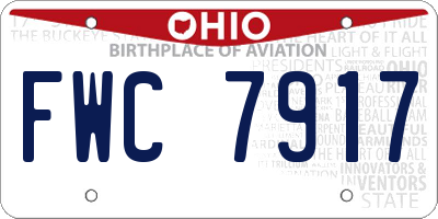 OH license plate FWC7917