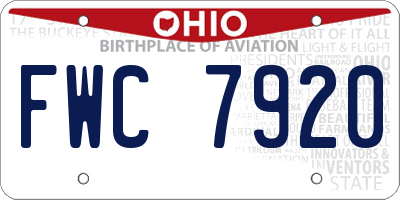 OH license plate FWC7920
