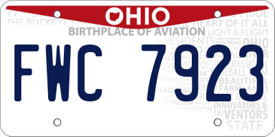 OH license plate FWC7923