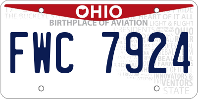 OH license plate FWC7924