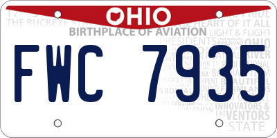 OH license plate FWC7935