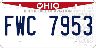 OH license plate FWC7953