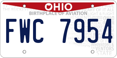 OH license plate FWC7954
