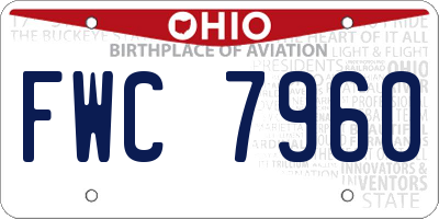 OH license plate FWC7960