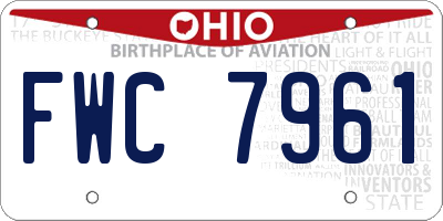 OH license plate FWC7961